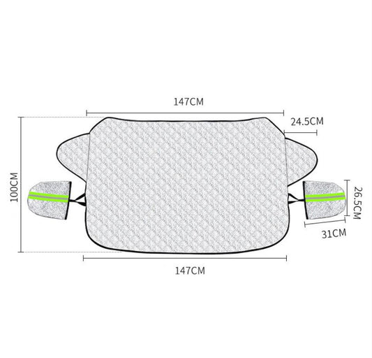 Husa Parbriz Auto – Protecție Zăpadă, Grindină și Soare, 150x110 cm