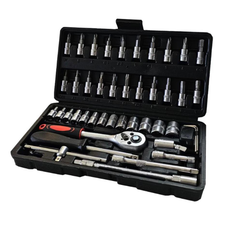 Set Profesional Chei Tubulare  – 46 Piese, Trusă Auto Completă