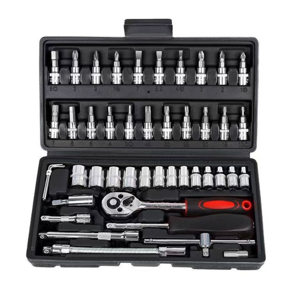 Set Profesional Chei Tubulare  – 46 Piese, Trusă Auto Completă